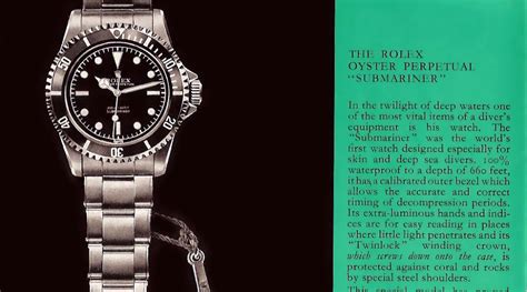 brochure rolex 0 anniversario submariner